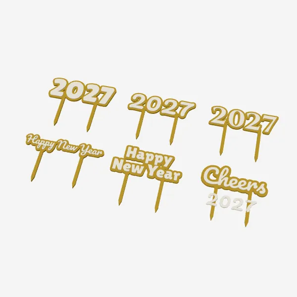 2027 New Year Cake Toppers – 6 Designs