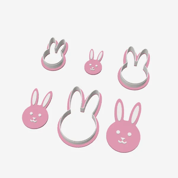 Bunny Face Cookie Cutter – 3 Sizes + Face Stamp