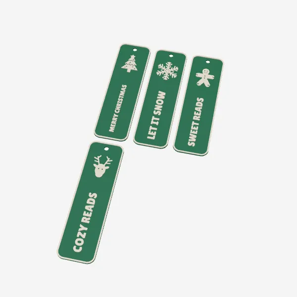 Christmas Bookmarks – 4 Designs with Tassel Hole