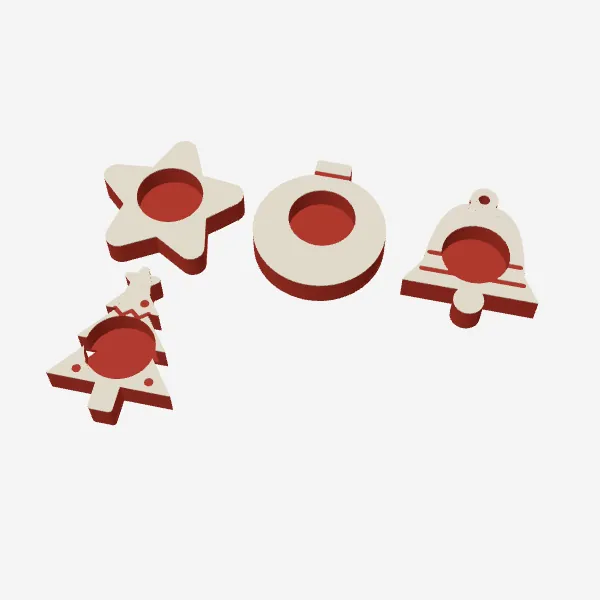Christmas LED Tealight Holders – 4 Shapes