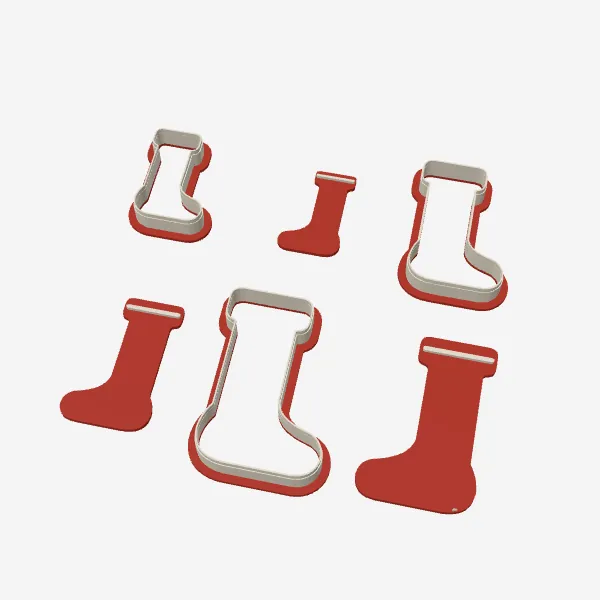 Christmas Stocking Cookie Cutter – 3 Sizes + Stamps