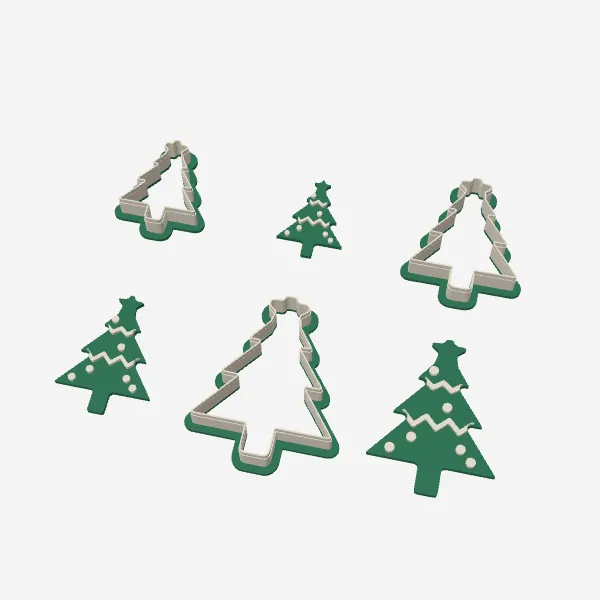 Christmas Tree Cookie Cutter – 3 Sizes + Garland Stamps