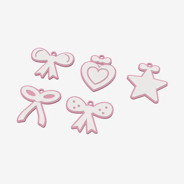 Coquette Bow Ornaments – 5 Ribbon Bows