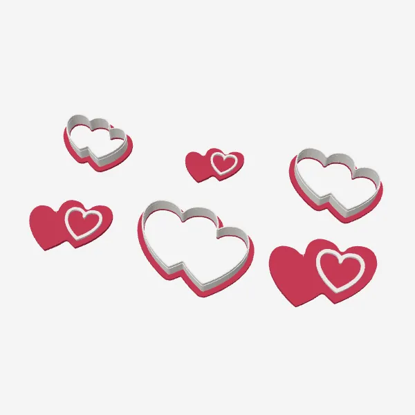 Double Heart Cookie Cutter – 3 Sizes