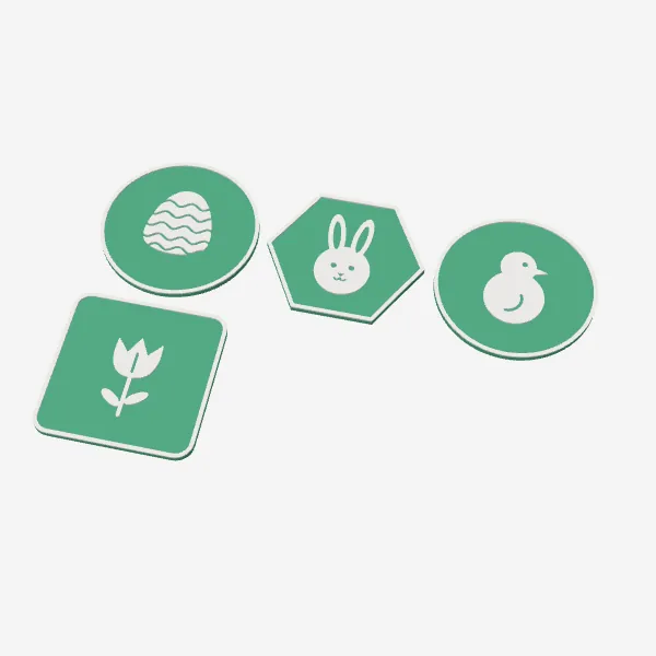 Easter Coasters – Set of 4 Pastel Designs