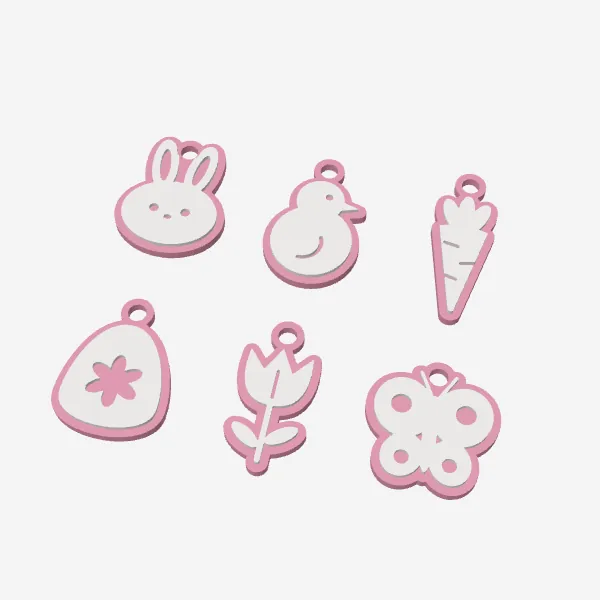 Easter Keychain Charms – Bunny, Chick & Butterfly
