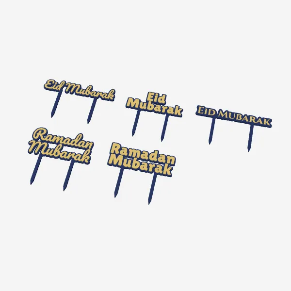 Eid Mubarak & Ramadan Cake Toppers – 5 Styles