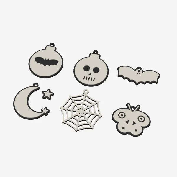 Gothic Christmas Ornaments – Bats, Skulls & Moons