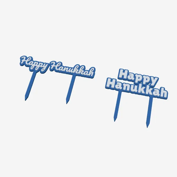 Happy Hanukkah Cake Toppers – 2 Styles