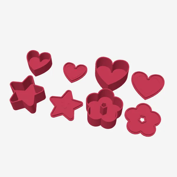 Heart Trinket Boxes with Lids – 2 Sizes + Star & Flower