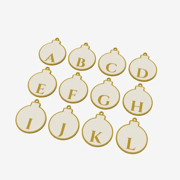 Initial Bauble Ornaments A–Z – Monogram Christmas Ornaments