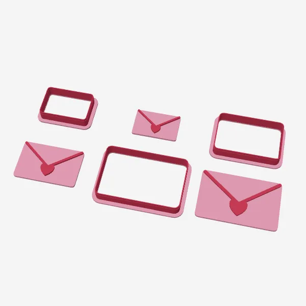 Love Letter Envelope Cookie Cutter – 3 Sizes + Stamp