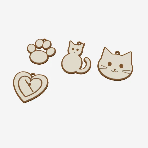 Pet Ornaments – Paw Print, Cat & Locket
