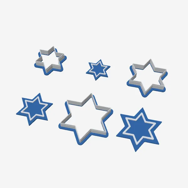 Star of David Cookie Cutter – 3 Sizes + Stamp