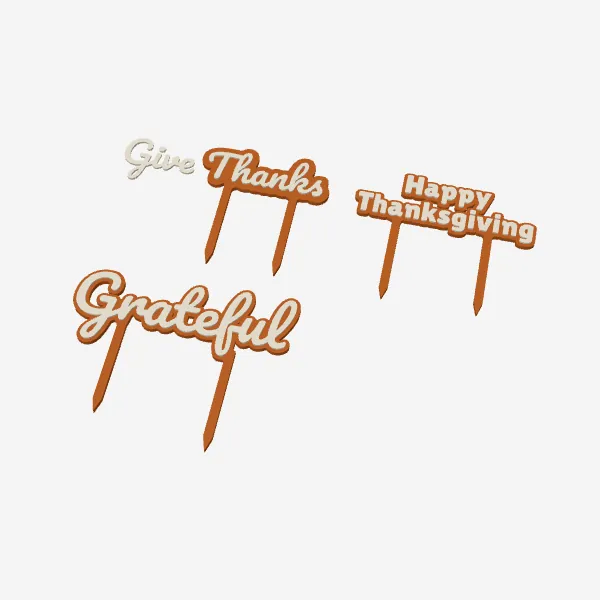 Thanksgiving Cake Toppers – Give Thanks & Grateful