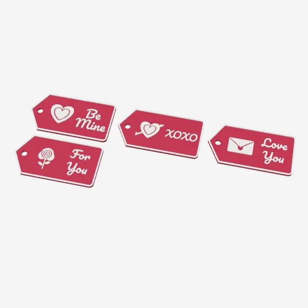 Valentine's Gift Tags – 4 Reusable Tags