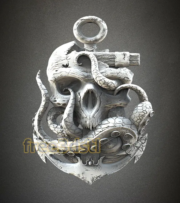 Skull Octopus and anchor