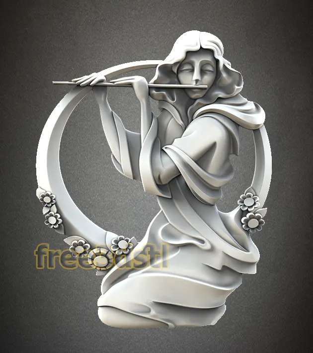 Woman Flutist 3d